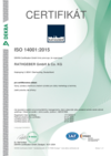 Certifikat DIN ISO 14001:2015