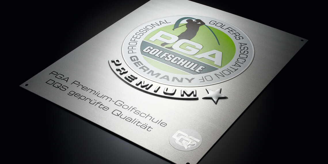Hliník 3D s CHROMOTION®, hliníková plaketa pro PGA golfschule