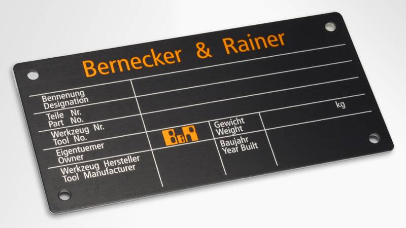 Typový štítek z eloxovaného hliníku pro Bernecker & Rainer
